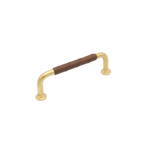 Signe brushed gold/brown leather